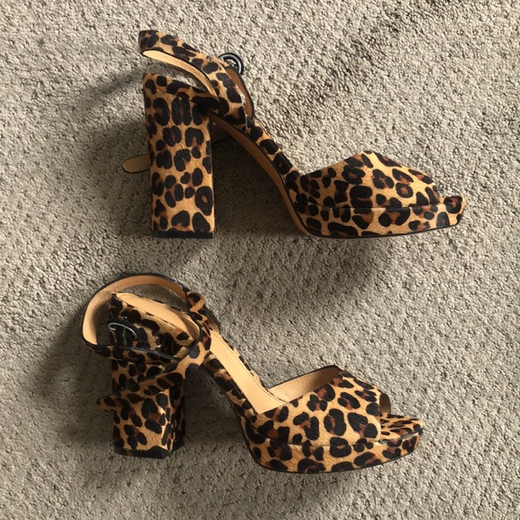 French Connection leopard platform sandal heels - Picture 6 of 7